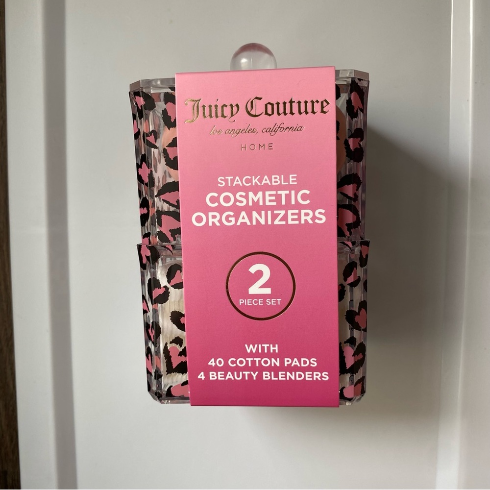 Juicy Couture Pink and Black Cosmetic Organizers